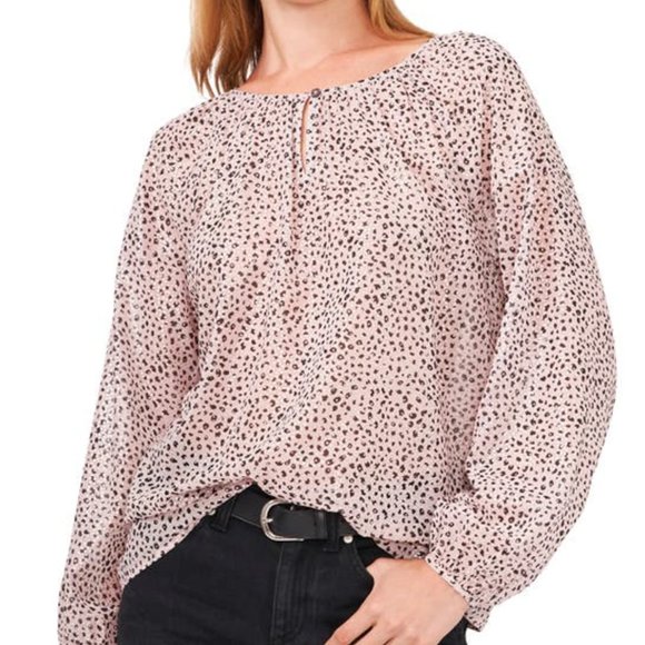 Vince Camuto Tops - VINCE CAMUTO Animal Print Long Sleeve Peasant Top, Size S, New With Tag